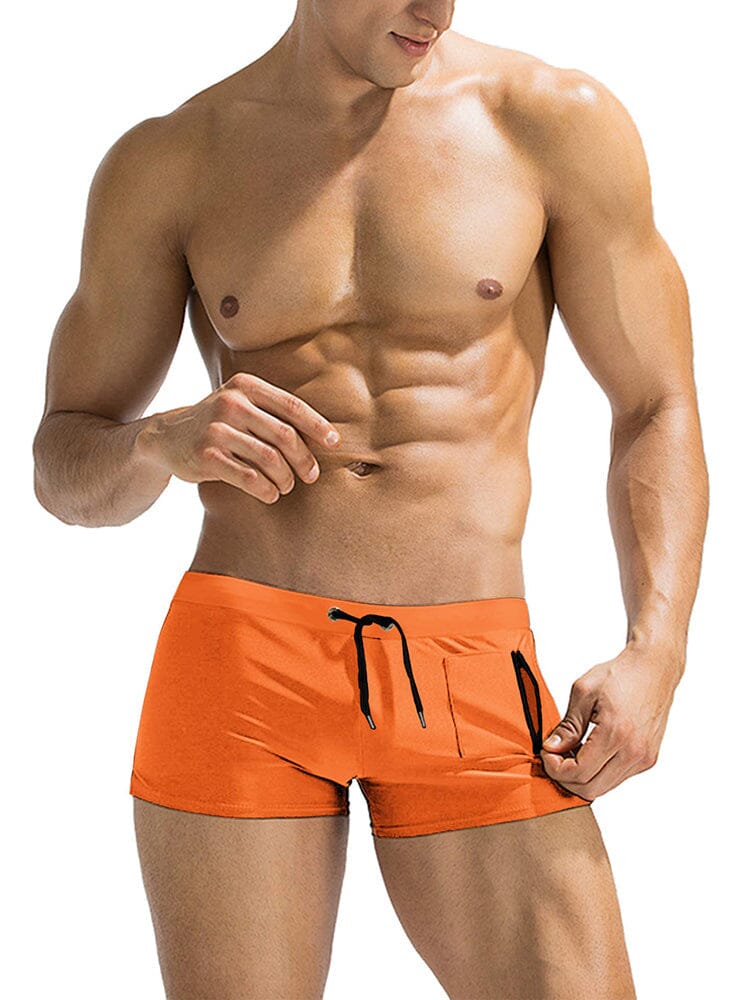 Coofandy Swim Square Leg Board Short (Us Only) Shorts coofandy Orange S 