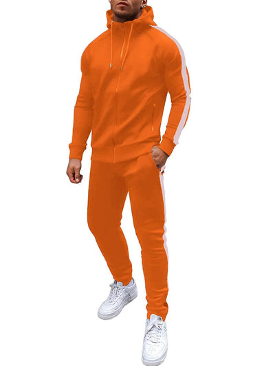 Casual 2-Piece Jogger Tracksuit Set (US Only) Sports Set coofandy Orange S 