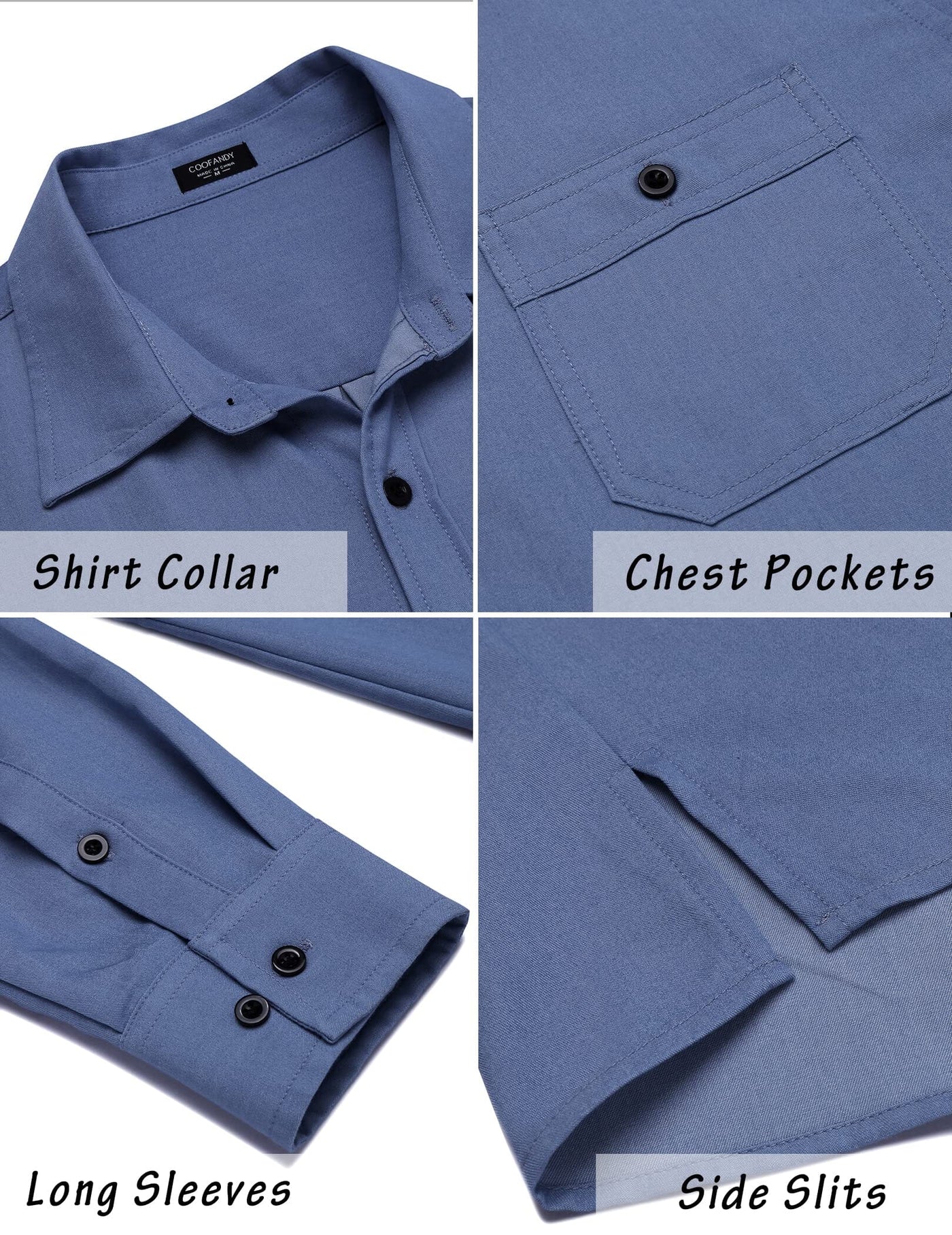 Button Down Long Sleeve Chambray Shirt (US Only) Shirts & Polos coofandystore 