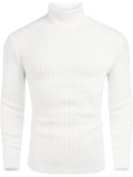 Turtleneck Knitted Classic Ribbed Sweater (Us Only) Sweaters COOFANDY Store White S 